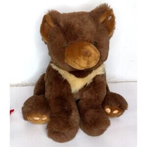 Vintage America Wego Chocolate Brown Sitting Bear Plush Stuffed Animal 12"